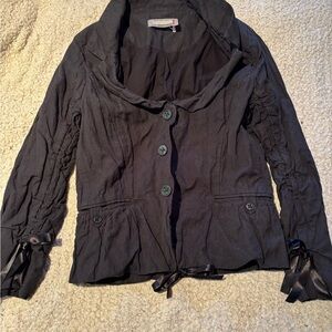 Summum Women's Black Blazer Jacket with Bows Size 4